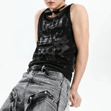 Bonsir Mens Vest Letter Print Stretch Slim Casual T-Shirt Spring/Summer Streetwear Fashion Tank Top Old Money Men'S Clothing New