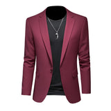 BONSIR  -  New Men's Slim Fit Blazer Big Size Wedding Suit Jacket Business Casual Single Breasted Office Sport Formal Lounge Suit Jacket