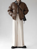 BONSIR  -  Maillard brown scimitar pants for men in summer loose slim and high drooping high floor slim trousers