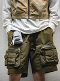 Bonsir Men's Casual Street Style Vintage Outdoor Cargo Shorts With Multiple Pockets, Suitable For Outdoor Activities & Daily Wear