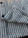 Bonsir Men's Striped Vintage Long Sleeve Shirt, Casual Slim Fit Button-Up Fall/Winter Blouse