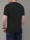 Bonsir Men's Breathable Knit T-Shirt - Casual Comfort Fit with Ribbed Texture, Round Neck, Short Sleeve, Summer Essential in White - Iron Wood Real