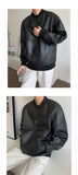 Bonsir Men's Black Color Pu Leather Jackets Fashion Casual Baseball Jackets Loose Casual Coats High-quality Outerwear Size M-4XL