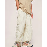 Bonsir Summer Wide-Leg Beige Cargo Pants