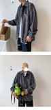Bonsir Autumn Corduroy Shirt Men Fashion Retro Solid Color Cotton Casual Shirt Man Streetwear Wild Loose Long-sleeved Shirts Men M-2XL