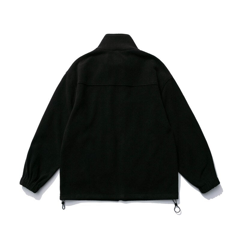 Bonsir Casual Jacket Men Autunm Winter Oversized Coat Vintage Sweatshirt Zipper Harajuku Couple Tops Fashion Trend Male Clothes M-4XL