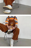 Bonsir Men's Retro Casual Pants Corduroy College Style Overalls Loose Brown/navy Color Work Trousers Salopettes Romper Jumpsuit