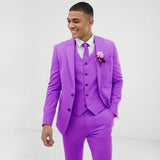 Bonsir Light Blue Wedding Men Suits Slim Fit Groom Wear Tuxedos Coat Dinner Suit 3 Pieces(Jacket+Pants+Vest)