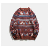 Bonsir Sweater Winter thick ethnic camel round neck pullover sweater for men and women loose casual Japanese retro y2k couple knit coat