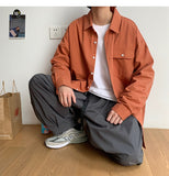 Bonsir Simple Design Solid Colors Long Sleeve Shirts Korean Fashion Mandarin Collar 100% White Black Shirt Soft Comfort  pocket