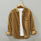 Bonsir 1320 Japan Style Cotton Shirt For Men Vintage Artsy Casual Square Collar Embroidery Daily Sport Boyfriend Simple Pocket Tops