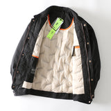 Bonsir Men's Slim Short Work Clothes AMEKAJI Down Jacket Outdoor Camping Hiking Military Uniform Tooling Coats Tactical Sport Outerwear