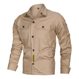 Bonsir High Quality Men Cargo Shirts Long Sleeve Premium Cotton Casual Simple Gentlemen Green Daily Fashion All-Match Pocket Tops