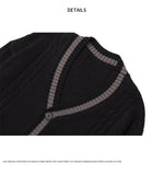 Bonsir Vintage Spliced Color Cardigan Knitted Sweater Men Harajuku Hip Hop Streetwear Loose Woman Casual Return Cardigan Sweater Coats