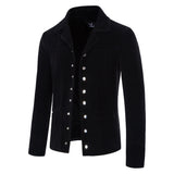 Bonsir Autumn New Men's Jacket Quality Fashion British Style Casual Lapel Golden Velvet Coat