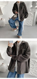 Bonsir Autumn Cotton Corduroy Shirt Men's Fashion Solid Color Plaid Shirt Men Korean Loose Long-sleeved Shirts Mens Casual Shirt M-2XL