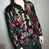 Bonsir High Quality See Through Shirt Transparent  Men Button Up Marriage Shirt Chemise Homme Manche Longue Imiatate Silk Sheer Shirt