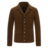 Bonsir Autumn New Men's Jacket Quality Fashion British Style Casual Lapel Golden Velvet Coat