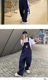 Bonsir Men's Retro Casual Pants Corduroy College Style Overalls Loose Brown/navy Color Work Trousers Salopettes Romper Jumpsuit