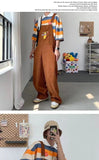 Bonsir Men's Retro Casual Pants Corduroy College Style Overalls Loose Brown/navy Color Work Trousers Salopettes Romper Jumpsuit