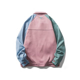 Bonsir W091 Colorful Patchwork Men Jacket Autumn Fashion Brand Campus Student Youth Neutral Style Heart Graphic Embroidery Pocket Coat