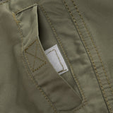 Bonsir Men's Long Sleeve Shirt Lapel Zipper Shirt Cotton Army Outdoor Casual Large Size Army Green Embroidery Shirt Male