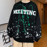 Bonsir Winter Warm Men's O-neck Sweaters Letter Printed Tie-dye Casual Fashion Knitting Pullovers Plus Size Male Sweaters 3XL-M