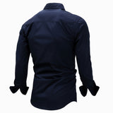 Bonsir Men's Long Sleeve Shirt Lapel Zipper Shirt Cotton Army Outdoor Casual Large Size Army Green Embroidery Shirt Male