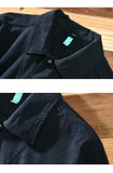 Bonsir Z164 Autumn New Men Shirts Casual Minimalism Style Artsy Daily Loose Solid Color Soft Lapel Pockets Long Sleeve Male Clothing