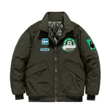 Bonsir Winter Men's Hip Hop Jacket Letters Embroidery Color Block Baseball Coats Couple  Add Cotton Flight Outwear Unisex