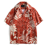 Bonsir Summer Hawaiian Shirt Literature Art Men Lapel Casual Digital Printing Loose Short Sleeves Streetwear Fashion Vacation Tops
