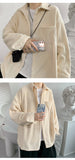 Bonsir Autumn Cotton Corduroy Shirt Men's Fashion Solid Color Plaid Shirt Men Korean Loose Long-sleeved Shirts Mens Casual Shirt M-2XL