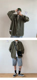 Bonsir Autumn Corduroy Shirt Men Fashion Retro Solid Color Cotton Casual Shirt Man Streetwear Wild Loose Long-sleeved Shirts Men M-2XL