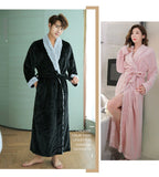 Bonsir Bathrobe Men Robe Kimono Men Robes Bath Men Sleepwear Mens Robes Long Sleeve Nightgown Fall/winter Coral Fleece Couples Home