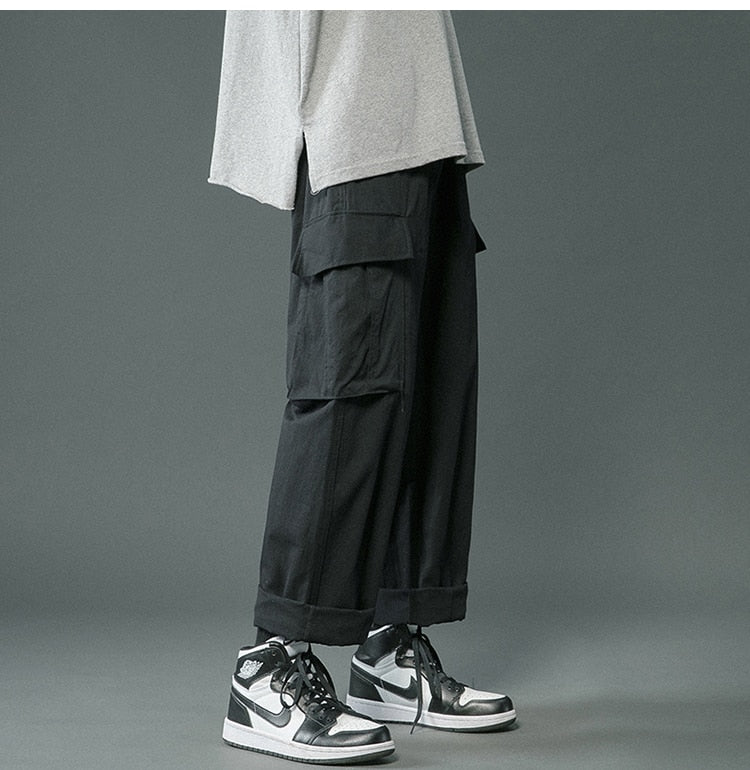 Bonsir Cargo Pants Men Women Hip Hop Streetwear Straight Pant Fashion Trousers Neutral Multi-Pockets Casual Joggers Sweatpants