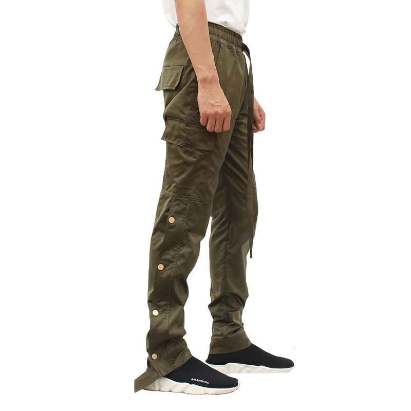 Bonsir Autumn New Casual Pants Men's Joggers Loose Track Trousers Fashion Side-breasted Cargo Pants Man Overalls Pantalones Cargo