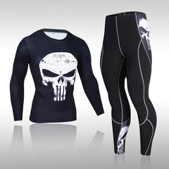 Bonsir Gym New Men&#39;s Compression Set Running Tights Workout Fitness Training Tracksuit Long Sleeves Shirts Sports Suits Rashgard Kit