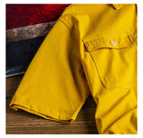 Bonsir Men's short sleeve ankle length jumpsuits Casual loose pockets overalls Coveralls Black Yellow