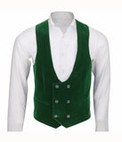 Bonsir Men's velvet double-breasted one-piece men's suit vest V-neck slim-fit fashion custom wedding vest