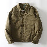 Bonsir Men's Slim Short Work Clothes AMEKAJI Down Jacket Outdoor Camping Hiking Military Uniform Tooling Coats Tactical Sport Outerwear