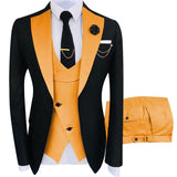 Bonsir New Costume Homme Popular Clothing Luxury Party Stage Men&#39;s Suit Groomsmen Regular Fit Tuxedo 3 Peice Set Jacket+Trousers+Vest
