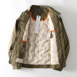 Bonsir Men's Slim Short Work Clothes AMEKAJI Down Jacket Outdoor Camping Hiking Military Uniform Tooling Coats Tactical Sport Outerwear