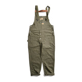 Bonsir Men's Loose Multi Pockets Cargo Bib Overalls Working Clothing Jumpsuits Jeans Pants Black Military Green Brown