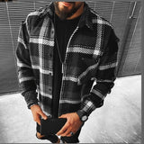 Bonsir Fashion Men Plaid Shirt Chic Checked Chest Pocket Blouse Long Sleeve Casual Corduroy Shirts Loose Tops Blusas Spring News