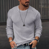 Bonsir Men Spring Autumn Long Sleeve Sweaters Fashion Mens O-Neck Sweater Pullovers Streetwear Casual Solid Slim Knit Jumper Tops