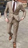 Bonsir Handsome Casual 2 Piece Suit For Men Wedding Tuxedos Notched Lapel Groomsmen Men Suits Business Party Prom Blazer