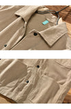 Bonsir Z164 Autumn New Men Shirts Casual Minimalism Style Artsy Daily Loose Solid Color Soft Lapel Pockets Long Sleeve Male Clothing