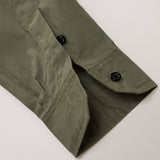 Bonsir Men's Long Sleeve Shirt Lapel Zipper Shirt Cotton Army Outdoor Casual Large Size Army Green Embroidery Shirt Male