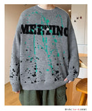 Bonsir Winter Warm Men's O-neck Sweaters Letter Printed Tie-dye Casual Fashion Knitting Pullovers Plus Size Male Sweaters 3XL-M