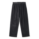 Bonsir New Man's Straight Pants Corduroy Japanese Mid Waist Zipper Trend Vintage Solid Color Loose Casual Mens Wide Leg Trousers